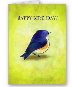 Blue Birdie Greeting Card (customizable at Zazzle)